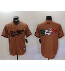 Men Los Angeles Dodgers Team Big Logo Brown Cool Base With Patch Stitched Baseball Jersey Men Los Angeles Dodgers Team Big Logo Brown Cool Base With Patch Stitched Baseball Jersey