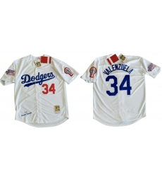Men Mitchell & Ness Los Angeles Dodgers Fernando Valenzuela 1981 White Jersey Men Mitchell & Ness Los Angeles Dodgers Fernando Valenzuela 1981 White Jersey
