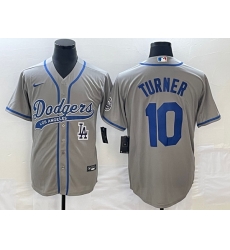 Men's Los Angeles Dodgers #10 Justin Turner Grey With Patch Cool Base Stitched Baseball Jersey Men's Los Angeles Dodgers #10 Justin Turner Grey With Patch Cool Base Stitched Baseball Jersey