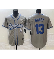 Men's Los Angeles Dodgers #13 Max Muncy Grey With Patch Cool Base Stitched Baseball Jersey1 Men's Los Angeles Dodgers #13 Max Muncy Grey With Patch Cool Base Stitched Baseball Jersey1