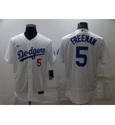 Men's Los Angeles Dodgers #5 Freddie Freeman White Flex Base Stitched Jersey Men's Los Angeles Dodgers #5 Freddie Freeman White Flex Base Stitched Jersey