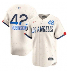 Men's Los Angeles Dodgers Jackie Robinson Nike Cream 2024 City Connect Limited Player Jersey Men's Los Angeles Dodgers Jackie Robinson Nike Cream 2024 City Connect Limited Player Jersey
