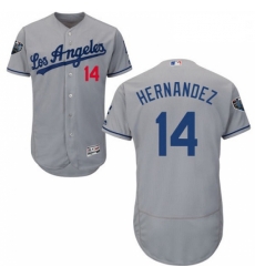 Mens Majestic Los Angeles Dodgers 14 Enrique Hernandez Grey Road Flex Base Authentic Collection 2018 World Series Jersey Mens Majestic Los Angeles Dodgers 14 Enrique Hernandez Grey Road Flex Base Authentic Collection 2018 World Series Jersey
