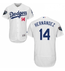 Mens Majestic Los Angeles Dodgers 14 Enrique Hernandez White Home Flex Base Authentic Collection 2018 World Series Jersey Mens Majestic Los Angeles Dodgers 14 Enrique Hernandez White Home Flex Base Authentic Collection 2018 World Series Jersey