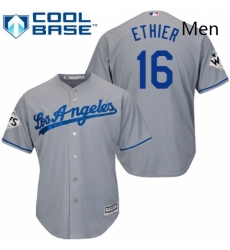 Mens Majestic Los Angeles Dodgers 16 Andre Ethier Replica Grey Road 2017 World Series Bound Cool Base MLB Jersey Mens Majestic Los Angeles Dodgers 16 Andre Ethier Replica Grey Road 2017 World Series Bound Cool Base MLB Jersey