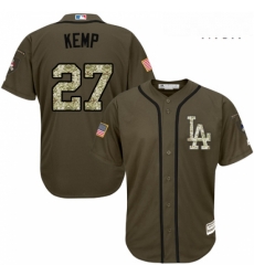 Mens Majestic Los Angeles Dodgers 27 Matt Kemp Authentic Green Salute to Service MLB Jersey Mens Majestic Los Angeles Dodgers 27 Matt Kemp Authentic Green Salute to Service MLB Jersey