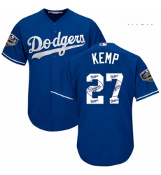 Mens Majestic Los Angeles Dodgers 27 Matt Kemp Authentic Royal Blue Team Logo Fashion Cool Base 2018 World Series MLB Jersey Mens Majestic Los Angeles Dodgers 27 Matt Kemp Authentic Royal Blue Team Logo Fashion Cool Base 2018 World Series MLB Jersey