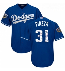 Mens Majestic Los Angeles Dodgers 31 Mike Piazza Authentic Royal Blue Team Logo Fashion Cool Base 2018 World Series MLB Jersey Mens Majestic Los Angeles Dodgers 31 Mike Piazza Authentic Royal Blue Team Logo Fashion Cool Base 2018 World Series MLB Jersey
