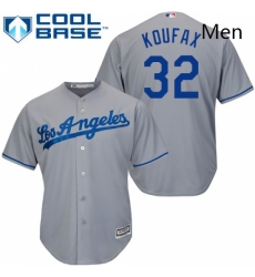 Mens Majestic Los Angeles Dodgers 32 Sandy Koufax Replica Grey Road Cool Base MLB Jersey Mens Majestic Los Angeles Dodgers 32 Sandy Koufax Replica Grey Road Cool Base MLB Jersey