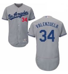 Mens Majestic Los Angeles Dodgers 34 Fernando Valenzuela Grey Flexbase Authentic Collection MLB Jersey Mens Majestic Los Angeles Dodgers 34 Fernando Valenzuela Grey Flexbase Authentic Collection MLB Jersey
