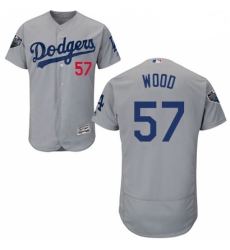 Mens Majestic Los Angeles Dodgers 57 Alex Wood Gray Alternate Flex Base Authentic Collection 2018 World Series Jersey Mens Majestic Los Angeles Dodgers 57 Alex Wood Gray Alternate Flex Base Authentic Collection 2018 World Series Jersey