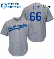 Mens Majestic Los Angeles Dodgers 66 Yasiel Puig Replica Grey Road Cool Base MLB Jersey Mens Majestic Los Angeles Dodgers 66 Yasiel Puig Replica Grey Road Cool Base MLB Jersey