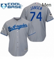Mens Majestic Los Angeles Dodgers 74 Kenley Jansen Replica Grey Road 2017 World Series Bound Cool Base MLB Jersey Mens Majestic Los Angeles Dodgers 74 Kenley Jansen Replica Grey Road 2017 World Series Bound Cool Base MLB Jersey