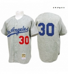 Mens Mitchell and Ness 1963 Los Angeles Dodgers 30 Maury Wills Authentic Grey Throwback MLB Jersey Mens Mitchell and Ness 1963 Los Angeles Dodgers 30 Maury Wills Authentic Grey Throwback MLB Jersey