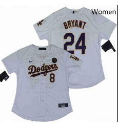 Women Dodgers Front 8 Back 24 Kobe Bryant White Cool Base Stitched MLB Jersey Women Dodgers Front 8 Back 24 Kobe Bryant White Cool Base Stitched MLB Jersey