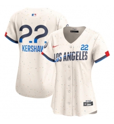 Women Los Angeles Dodgers 22 Clayton Kershaw Cream 2024 City Connect Limited Stitched Jersey Women Los Angeles Dodgers 22 Clayton Kershaw Cream 2024 City Connect Limited Stitched Jersey