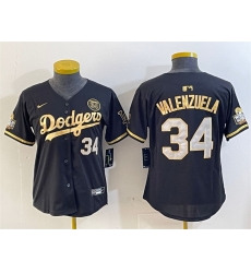 Women Los Angeles Dodgers 34 Fernando Valenzuela Black Gold 2024 World Series With Fernando Patch Vapor Limited Stitched Baseball Jersey Women Los Angeles Dodgers 34 Fernando Valenzuela Black Gold 2024 World Series With Fernando Patch Vapor Limited Stitched Baseball Jersey