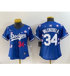 Women Los Angeles Dodgers 34 Fernando Valenzuela Royal 2025 Tokyo Series Limited Stitched Baseball Jersey Women Los Angeles Dodgers 34 Fernando Valenzuela Royal 2025 Tokyo Series Limited Stitched Baseball Jersey