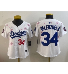 Women Los Angeles Dodgers 34 Fernando Valenzuela White 2025 Tokyo Series Limited Stitched Baseball Jersey Women Los Angeles Dodgers 34 Fernando Valenzuela White 2025 Tokyo Series Limited Stitched Baseball Jersey