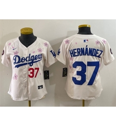 Women Los Angeles Dodgers 37 Teoscar Hernandez Cream 2025 Tokyo Series Limited Stitched Baseball Jersey Women Los Angeles Dodgers 37 Teoscar Hernandez Cream 2025 Tokyo Series Limited Stitched Baseball Jersey