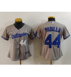 Women Los Angeles Dodgers 44 Vicente Padilla Grey Stitched Jersey 12 Women Los Angeles Dodgers 44 Vicente Padilla Grey Stitched Jersey 12