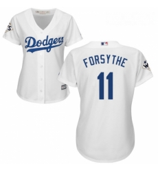 Womens Majestic Los Angeles Dodgers 11 Logan Forsythe Replica White Home 2017 World Series Bound Cool Base MLB Jersey Womens Majestic Los Angeles Dodgers 11 Logan Forsythe Replica White Home 2017 World Series Bound Cool Base MLB Jersey