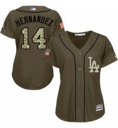 Womens Majestic Los Angeles Dodgers 14 Enrique Hernandez Replica Green Salute to Service MLB Jersey Womens Majestic Los Angeles Dodgers 14 Enrique Hernandez Replica Green Salute to Service MLB Jersey