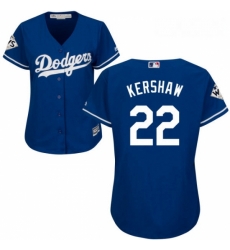Womens Majestic Los Angeles Dodgers 22 Clayton Kershaw Replica Royal Blue Alternate 2017 World Series Bound Cool Base MLB Jersey Womens Majestic Los Angeles Dodgers 22 Clayton Kershaw Replica Royal Blue Alternate 2017 World Series Bound Cool Base MLB Jersey
