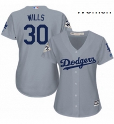 Womens Majestic Los Angeles Dodgers 30 Maury Wills Authentic Grey Road 2017 World Series Bound Cool Base MLB Jersey Womens Majestic Los Angeles Dodgers 30 Maury Wills Authentic Grey Road 2017 World Series Bound Cool Base MLB Jersey