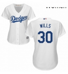 Womens Majestic Los Angeles Dodgers 30 Maury Wills Authentic White Home Cool Base MLB Jersey Womens Majestic Los Angeles Dodgers 30 Maury Wills Authentic White Home Cool Base MLB Jersey