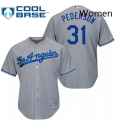 Womens Majestic Los Angeles Dodgers 31 Joc Pederson Authentic Grey Road Cool Base MLB Jersey Womens Majestic Los Angeles Dodgers 31 Joc Pederson Authentic Grey Road Cool Base MLB Jersey
