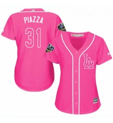 Womens Majestic Los Angeles Dodgers 31 Mike Piazza Authentic Pink Fashion Cool Base 2018 World Series MLB Jersey Womens Majestic Los Angeles Dodgers 31 Mike Piazza Authentic Pink Fashion Cool Base 2018 World Series MLB Jersey