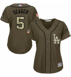 Womens Majestic Los Angeles Dodgers 5 Corey Seager Authentic Green Salute to Service MLB Jersey Womens Majestic Los Angeles Dodgers 5 Corey Seager Authentic Green Salute to Service MLB Jersey