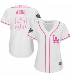 Womens Majestic Los Angeles Dodgers 57 Alex Wood Authentic White Fashion Cool Base 2018 World Series MLB Jersey Womens Majestic Los Angeles Dodgers 57 Alex Wood Authentic White Fashion Cool Base 2018 World Series MLB Jersey