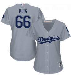 Womens Majestic Los Angeles Dodgers 66 Yasiel Puig Replica Grey Road Cool Base MLB Jersey Womens Majestic Los Angeles Dodgers 66 Yasiel Puig Replica Grey Road Cool Base MLB Jersey