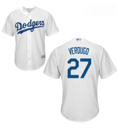 Dodgers #27 Alex Verdugo White Cool Base Stitched Youth Baseball Jersey Dodgers #27 Alex Verdugo White Cool Base Stitched Youth Baseball Jersey