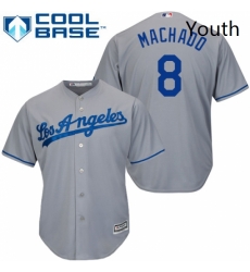 Youth Majestic Los Angeles Dodgers 8 Manny Machado Authentic Grey Road Cool Base MLB Jerse Youth Majestic Los Angeles Dodgers 8 Manny Machado Authentic Grey Road Cool Base MLB Jerse