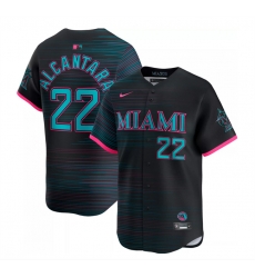 Men Miami Marlins 22 Sandy Alcantara Black 2025 City Connect Limited Stitched Baseball Jersey