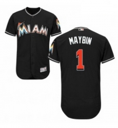 Mens Majestic Miami Marlins 1 Cameron Maybin Black Alternate Flex Base Authentic Collection MLB Jersey Mens Majestic Miami Marlins 1 Cameron Maybin Black Alternate Flex Base Authentic Collection MLB Jersey