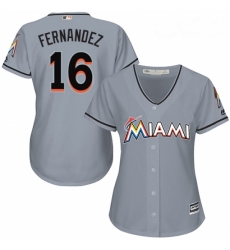 Womens Majestic Miami Marlins 16 Jose Fernandez Authentic Grey Road Cool Base MLB Jersey Womens Majestic Miami Marlins 16 Jose Fernandez Authentic Grey Road Cool Base MLB Jersey