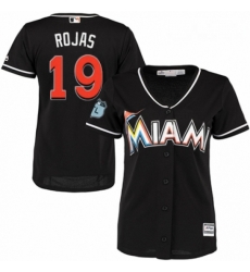 Womens Majestic Miami Marlins 19 Miguel Rojas Authentic Black Alternate 2 Cool Base MLB Jersey Womens Majestic Miami Marlins 19 Miguel Rojas Authentic Black Alternate 2 Cool Base MLB Jersey