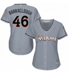 Womens Majestic Miami Marlins 46 Kyle Barraclough Authentic Grey Road Cool Base MLB Jersey Womens Majestic Miami Marlins 46 Kyle Barraclough Authentic Grey Road Cool Base MLB Jersey