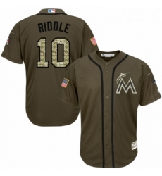 Youth Majestic Miami Marlins 10 JT Riddle Authentic Green Salute to Service MLB Jersey Youth Majestic Miami Marlins 10 JT Riddle Authentic Green Salute to Service MLB Jersey