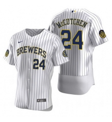 Men Milwaukee Brewers 24 Andrew McCutchen White Flex Base Stitched MLB jersey Men Milwaukee Brewers 24 Andrew McCutchen White Flex Base Stitched MLB jersey