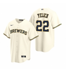 Mens Nike Milwaukee Brewers 22 Christian Yelich Cream Home Stitched Baseball Jersey Mens Nike Milwaukee Brewers 22 Christian Yelich Cream Home Stitched Baseball Jersey