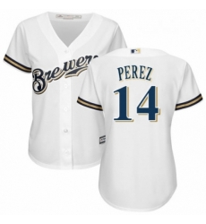 Womens Majestic Milwaukee Brewers 14 Hernan Perez Replica Navy Blue Alternate Cool Base MLB Jersey Womens Majestic Milwaukee Brewers 14 Hernan Perez Replica Navy Blue Alternate Cool Base MLB Jersey