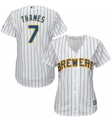 Womens Majestic Milwaukee Brewers 7 Eric Thames Authentic White Alternate Cool Base MLB Jersey Womens Majestic Milwaukee Brewers 7 Eric Thames Authentic White Alternate Cool Base MLB Jersey