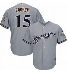 Youth Majestic Milwaukee Brewers 15 Cecil Cooper Replica Grey Road Cool Base MLB Jersey Youth Majestic Milwaukee Brewers 15 Cecil Cooper Replica Grey Road Cool Base MLB Jersey