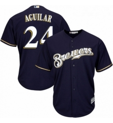 Youth Majestic Milwaukee Brewers 24 Jesus Aguilar Replica Navy Blue Alternate Cool Base MLB Jersey Youth Majestic Milwaukee Brewers 24 Jesus Aguilar Replica Navy Blue Alternate Cool Base MLB Jersey