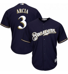 Youth Majestic Milwaukee Brewers 3 Orlando Arcia Authentic Navy Blue Alternate Cool Base MLB Jersey Youth Majestic Milwaukee Brewers 3 Orlando Arcia Authentic Navy Blue Alternate Cool Base MLB Jersey